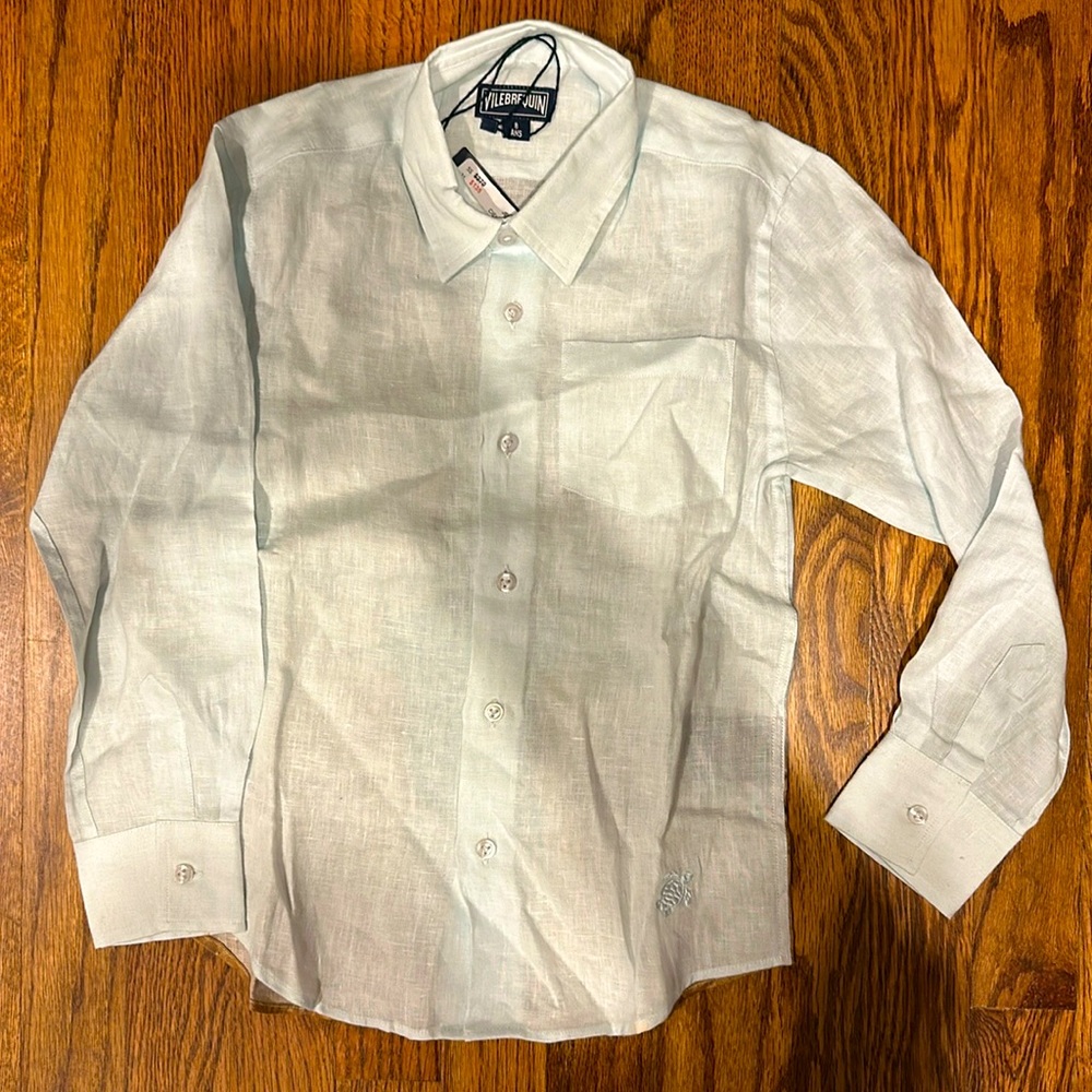 Vilebrequin NWT Brand New Boys Linen Button Down Shirt Size 8